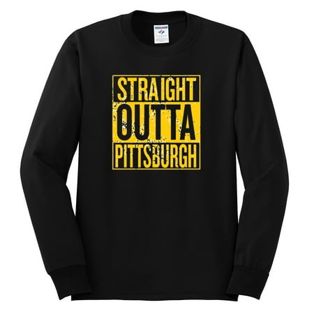 Straight Outta Pittsburgh Black Juniors Soft T-Shirt